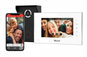 KIT Videointerfon IP - post exterior (negru), audio full duplex, IP64 + post interior (alb) display 7" TFT